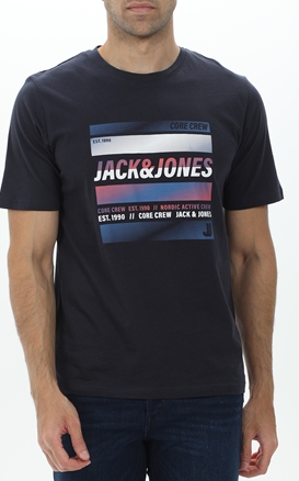 JACK & JONES-Ανδρικό t-shirt JACK & JONES 12228434 JCOARC TEE SS CREW NECK μπλε